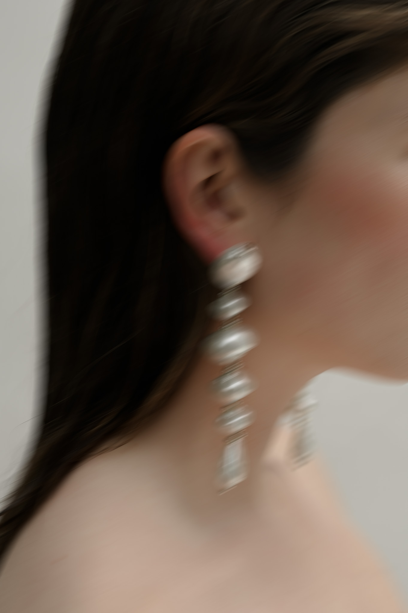 Dana wearing vintage pearl earrings
